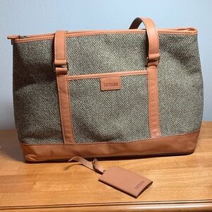 Hartmann tweed and leather travel tote